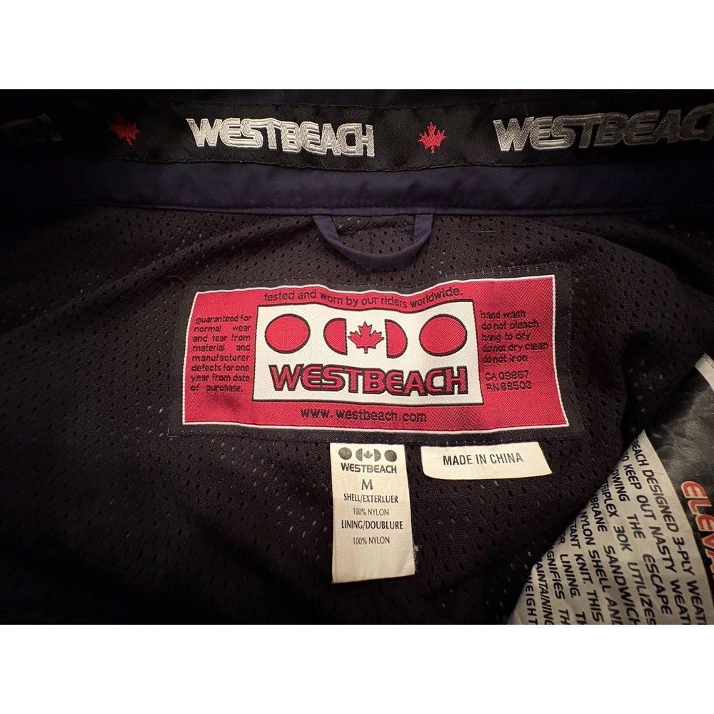 West Beach Snowboard Pants Navy Women's Size M Intriplex 3 Ply